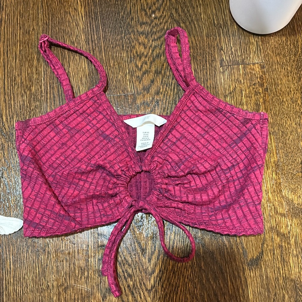Pink cropped top